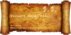Vecseri Valéria névjegykártya